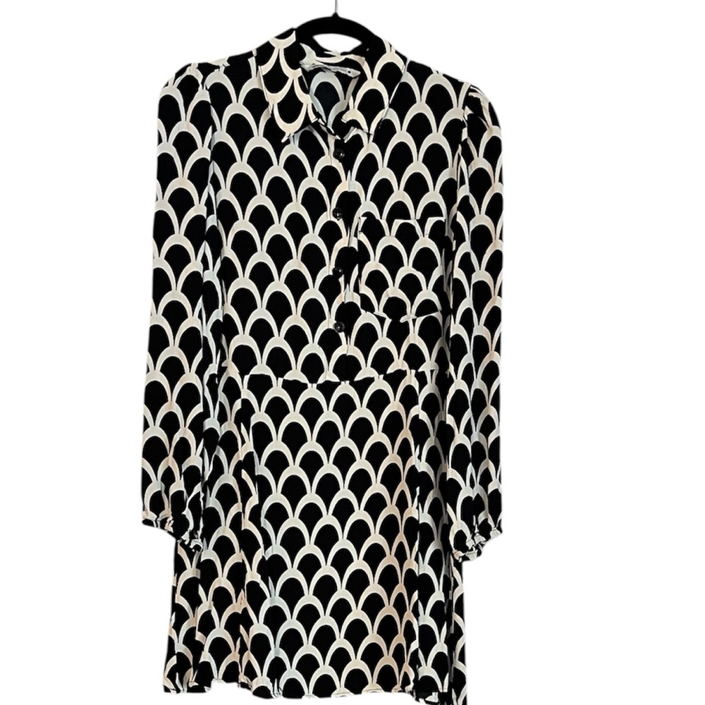 Zara Black & White  Loose Fit Dress Size M